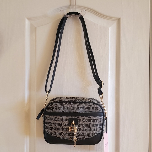 Juicy Couture Eastside Westside Camera Black/Beige Crossbody Bag NWT - Picture 2 of 16